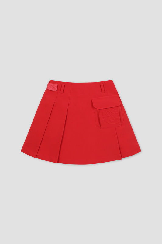 POCKET PLEATS SKIRT(WOMEN)레드